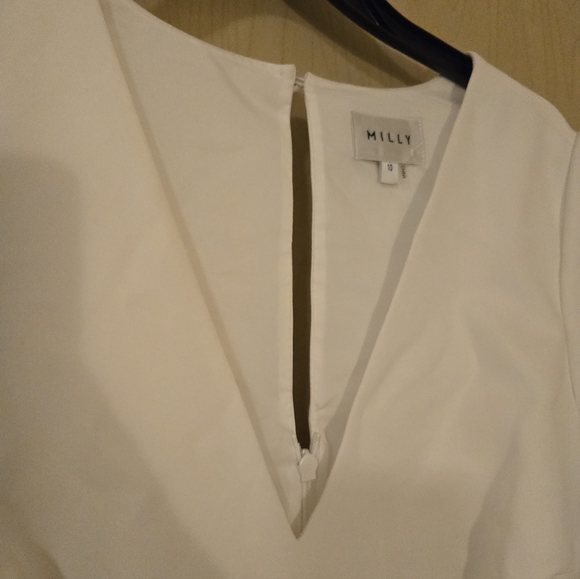 NWOT Milly White V-Neck Formal Dress (10) - Picture 2 of 4